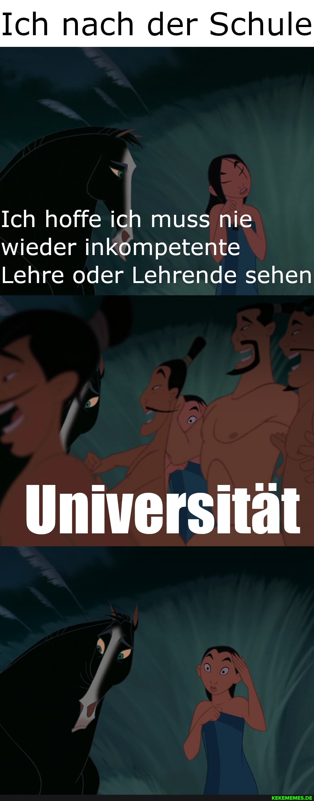 Ich nach der Schule
Ich hoffe ich muss nie wieder inkompetente
Lehre oder Lehrende sehen
Universität