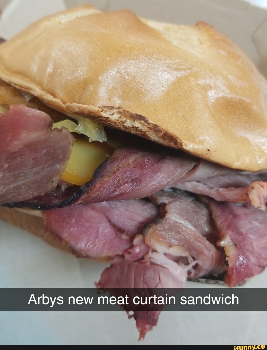 Arbys New Meat Curtain Sandwich Ifunny