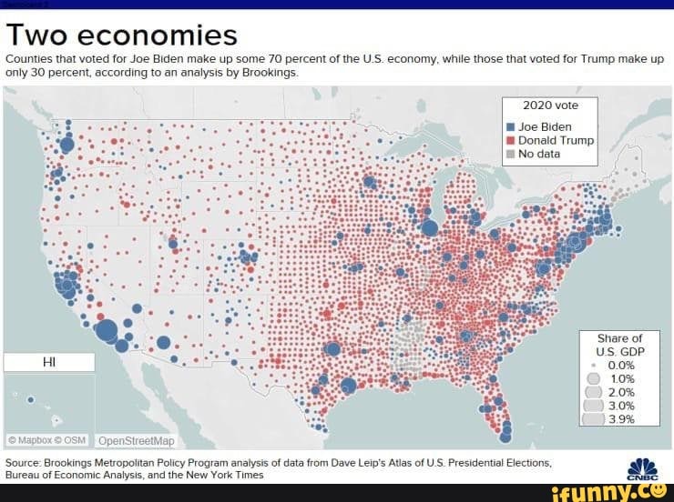 Two Economies Counties That Voted For Joe Biden Make Up Some 70 Percent ...