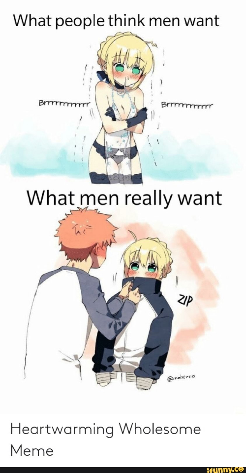 What People Think Men Want What Men Really Want Heartwarming Wholesome Meme