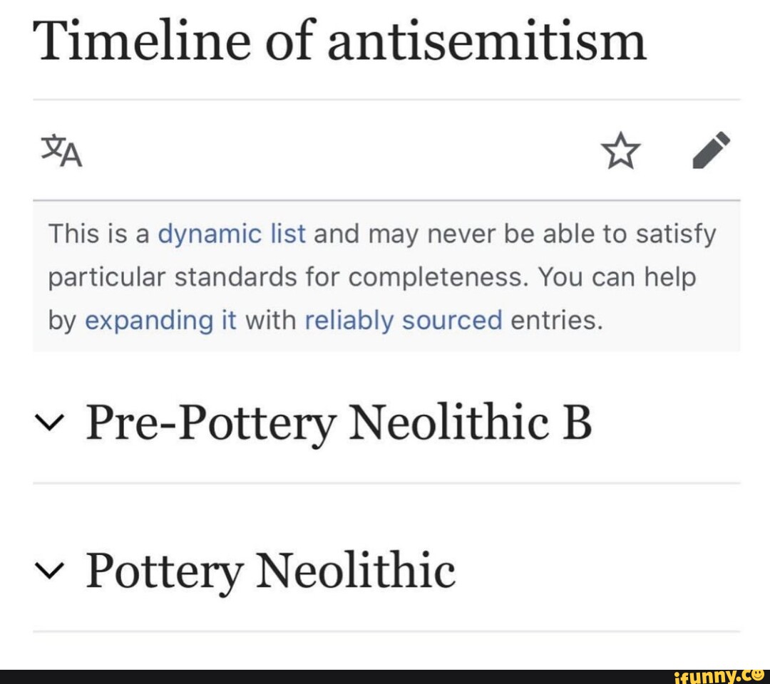 Timeline of antisemitism ww This is a dynamic list and may never be