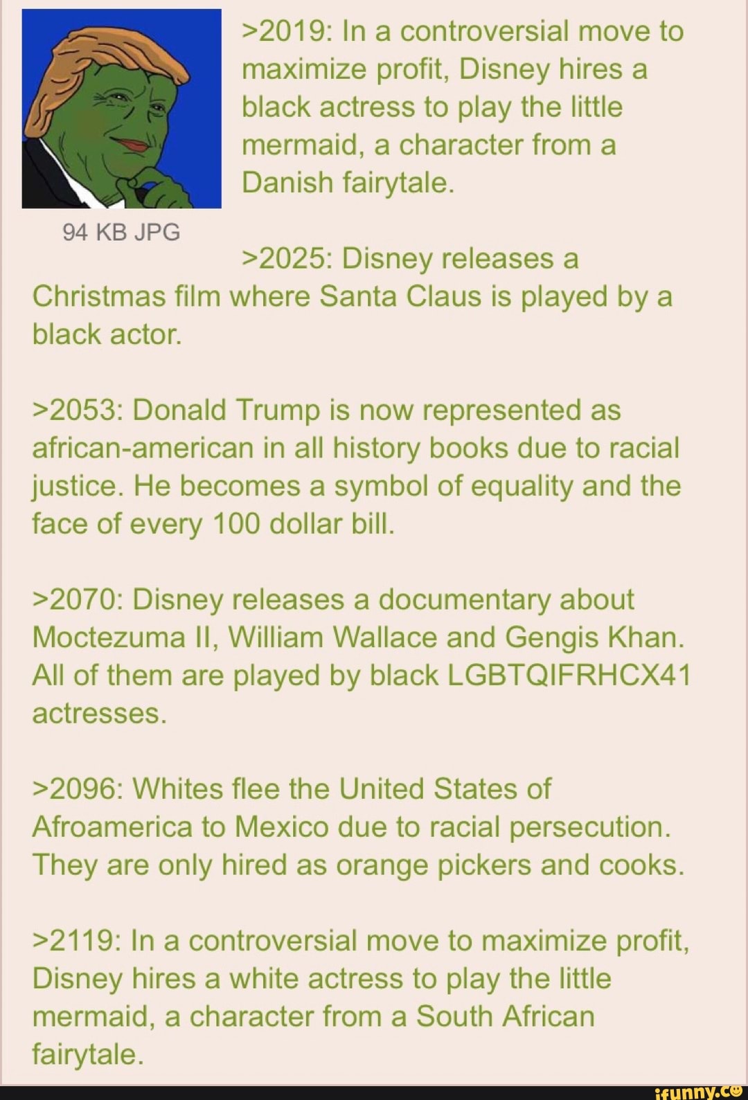 >2019 In a controversial move to maximize profit, Disney hires a black