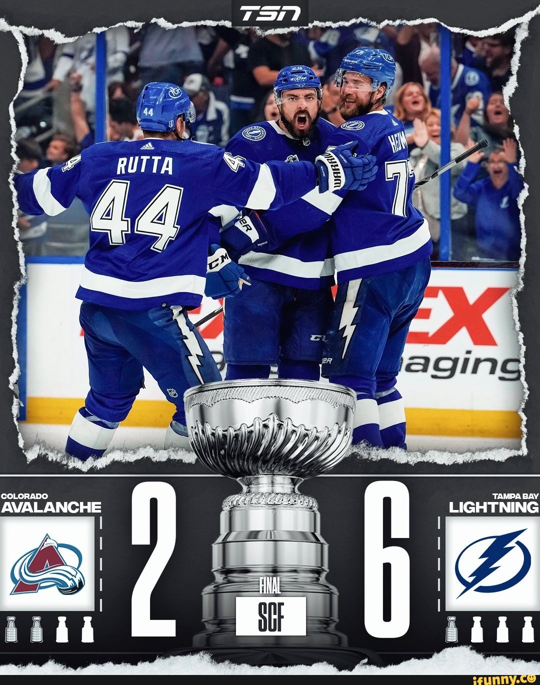 TAMPA BAY LIGHTNING RUTTA coLorapo AVALANCHE iFunny
