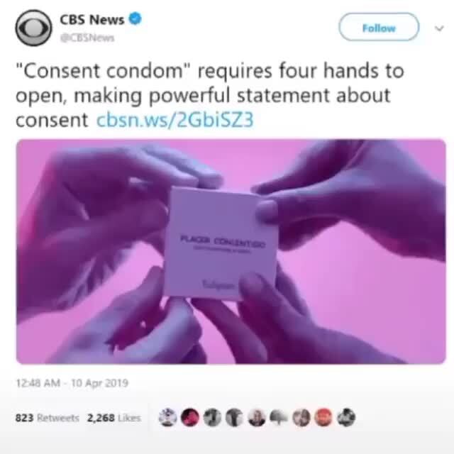 CBS News "Consent condom" requires four hands to open, making