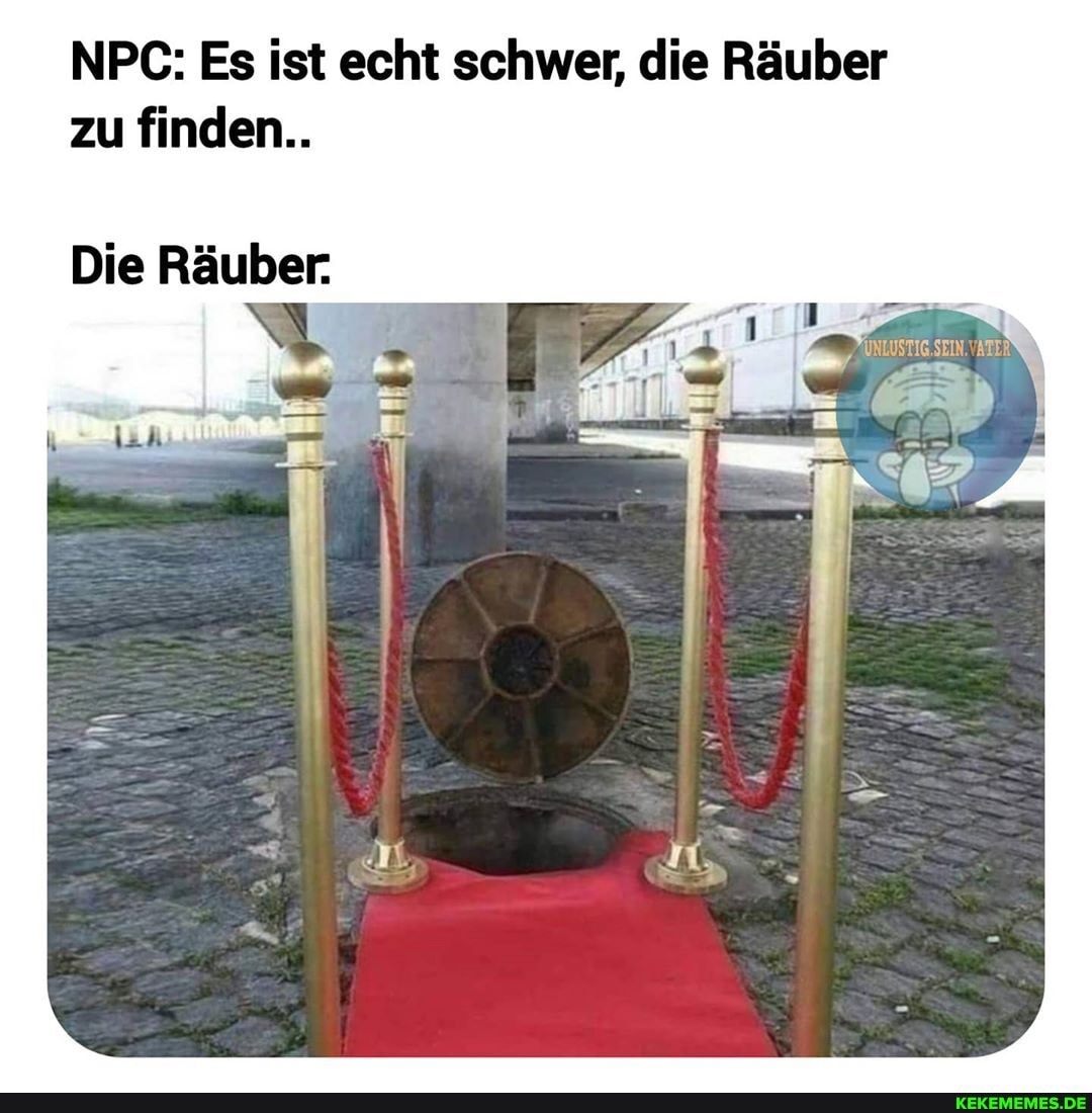 NPC: Es ist echt schwer, die Räuber zu finden..
Die Räuber: