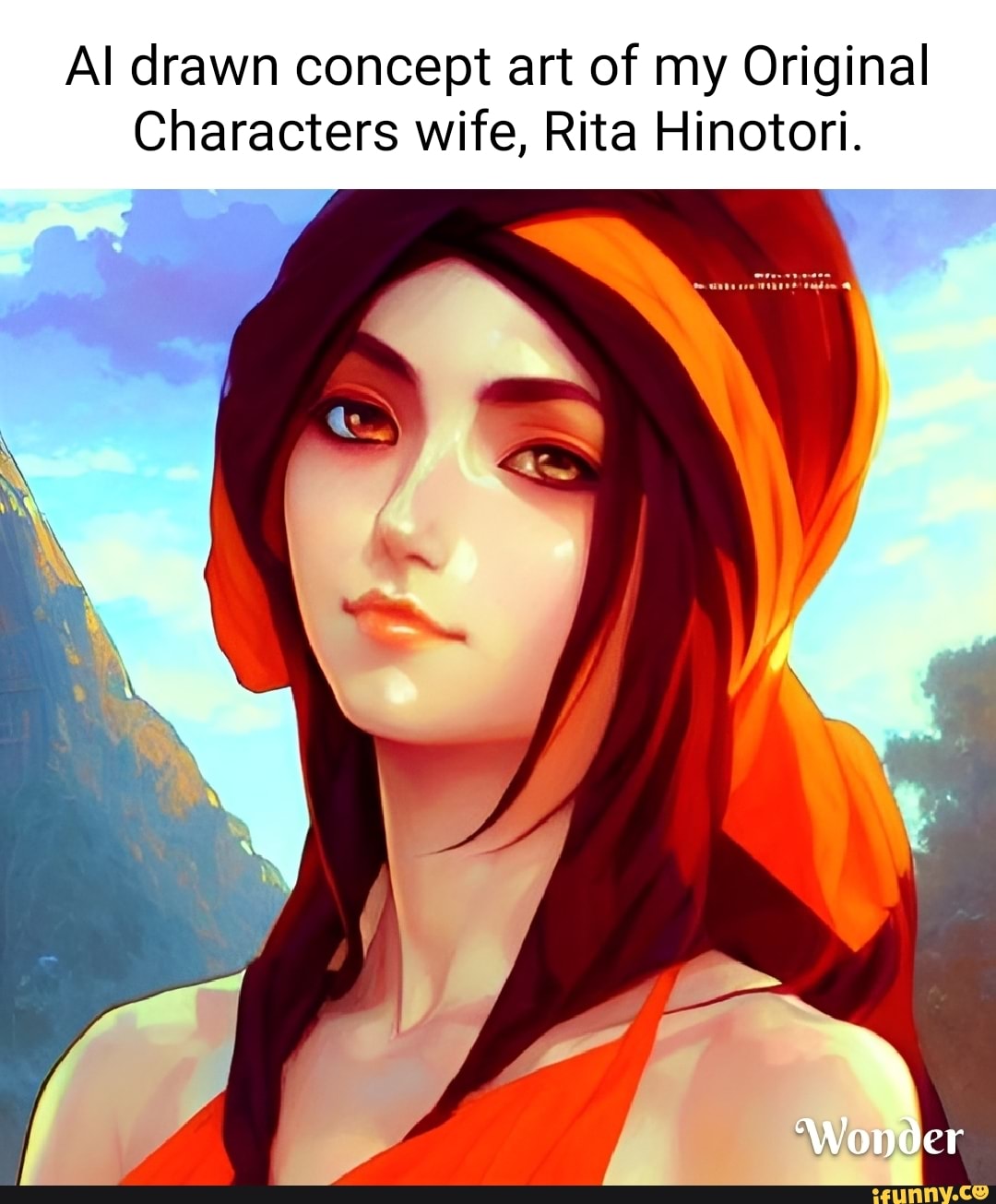 Al drawn concept art of my Original Characters wife, Rita I - iFunny