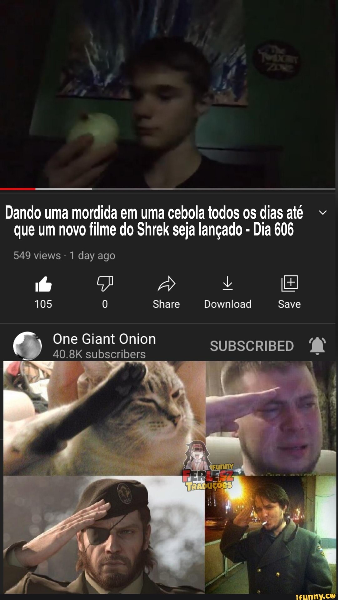 Dando uma mordida em uma cebola todos os dias até que um novo filme do Shrek seja lançado - Dia 606
549 views 1 day ago
105 0 Share Download Save
One Giant Onion
40.8K subscribers