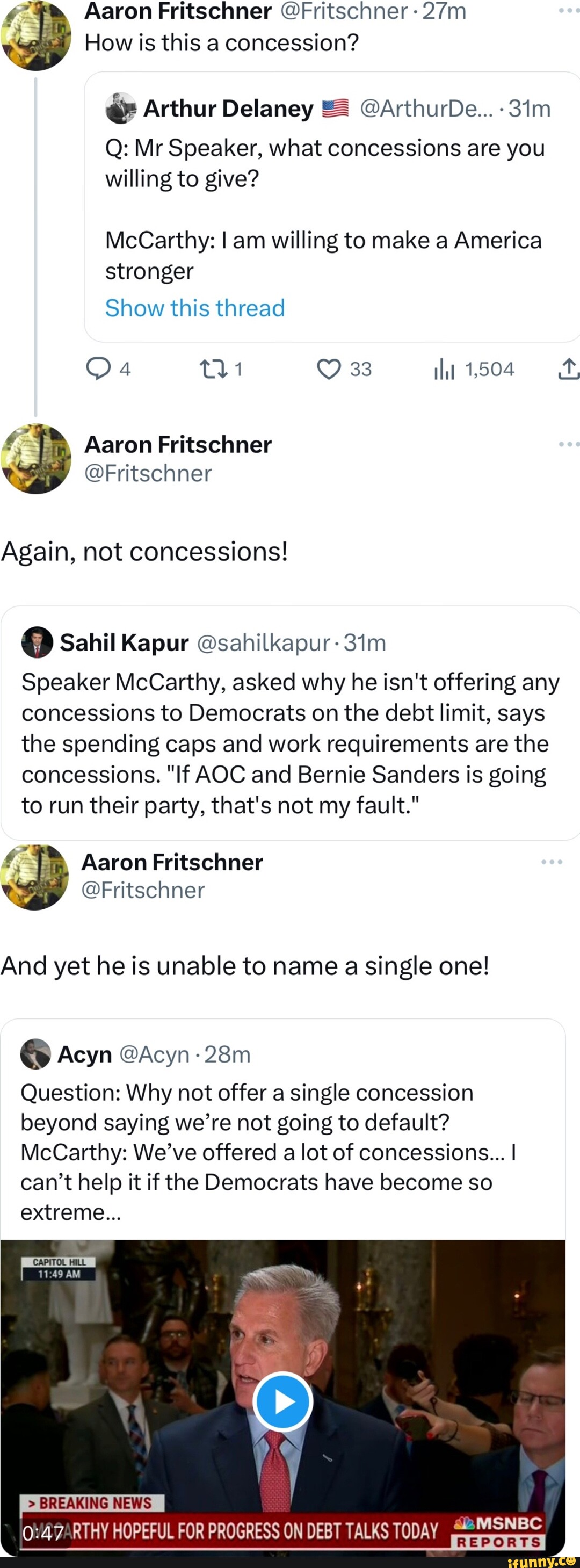 Aaron Fritschner @Fritschner - How is this a concession? Arthur Delaney ...