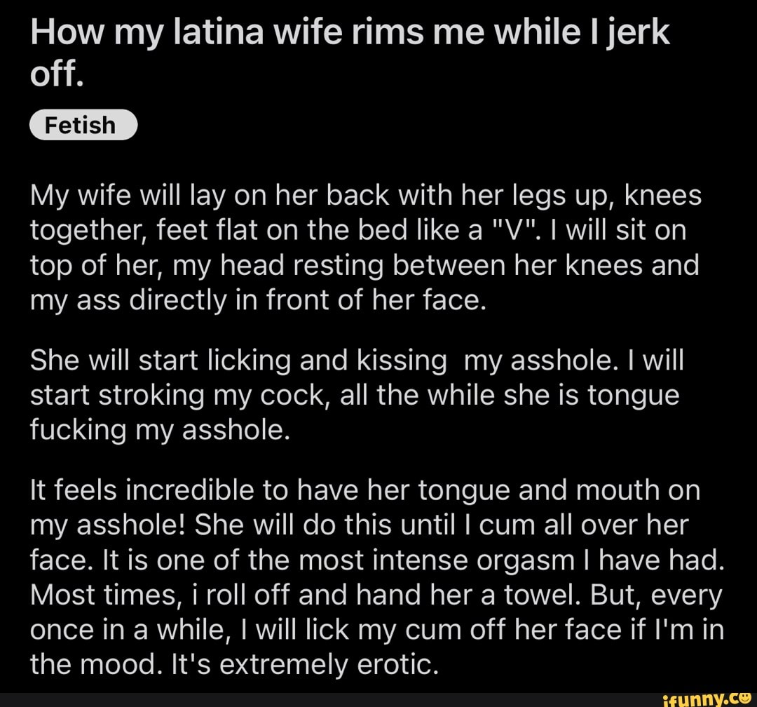 How my latina wife rims me while jerk photo