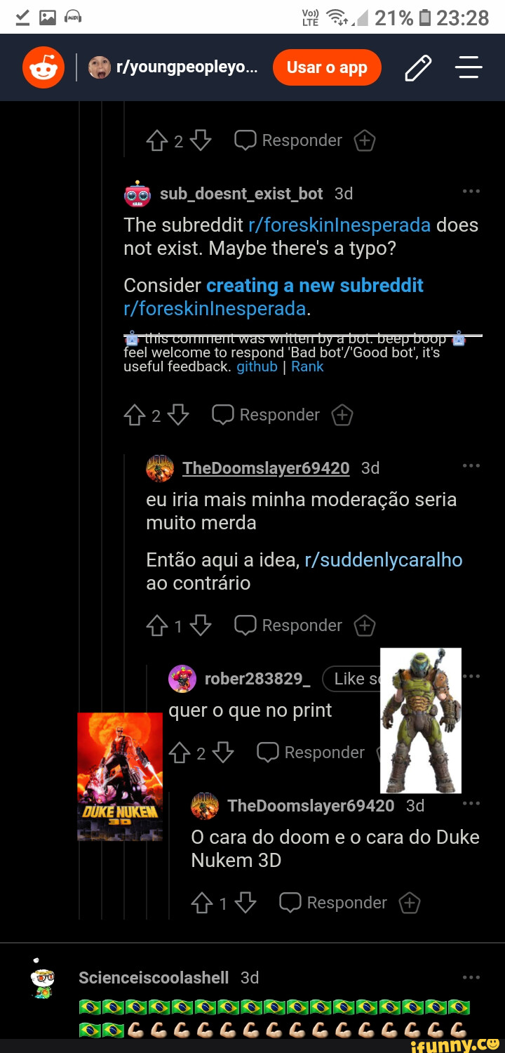 21 I Usaroapp Responder sub doesnt exist bot The subreddit does not