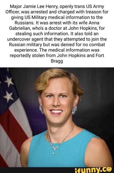Major Jamie Lee Henry, openly trans US Army Officer, was arrested and  charged with treason for