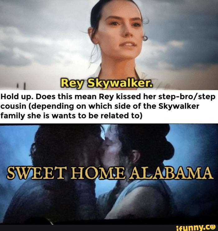 Hold up. Does this mean Rey kissed her step- cousin (depending on which side of the Skywalker family she is wants to be related to)
SWEET