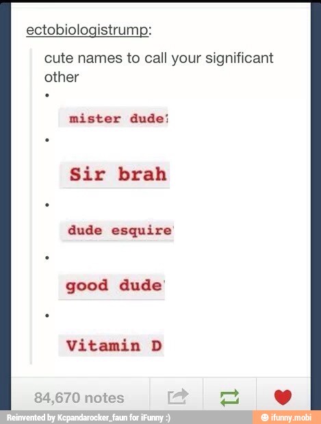 Names To Call Your Significant Other