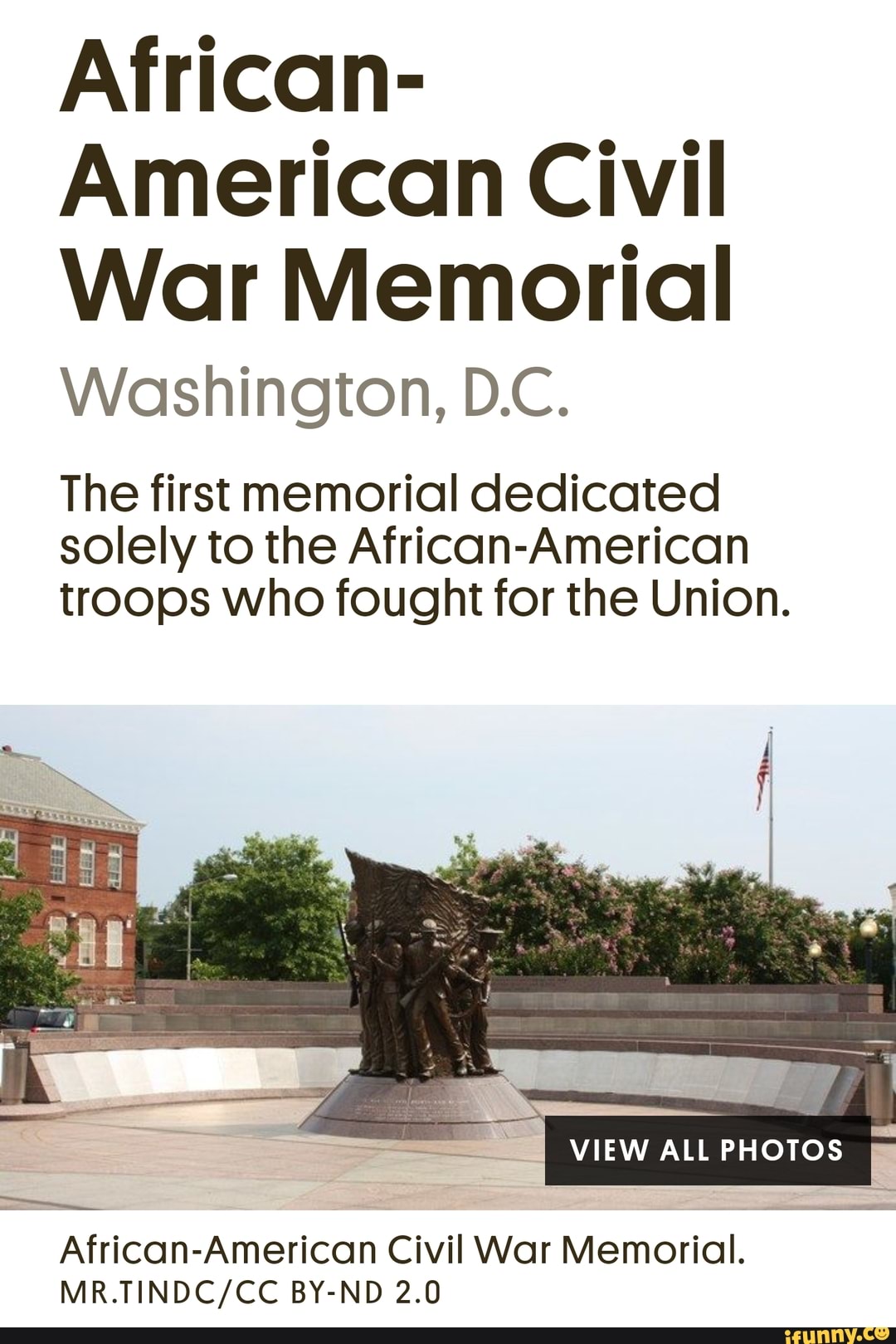 African- American Civil War Memorial Washington, D.C. The First ...