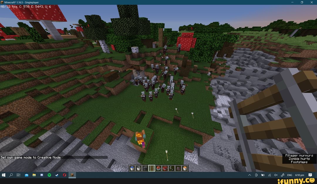 Set Own Game Mode To Creative Mode Zombie Hurts Footsteps Ifunny