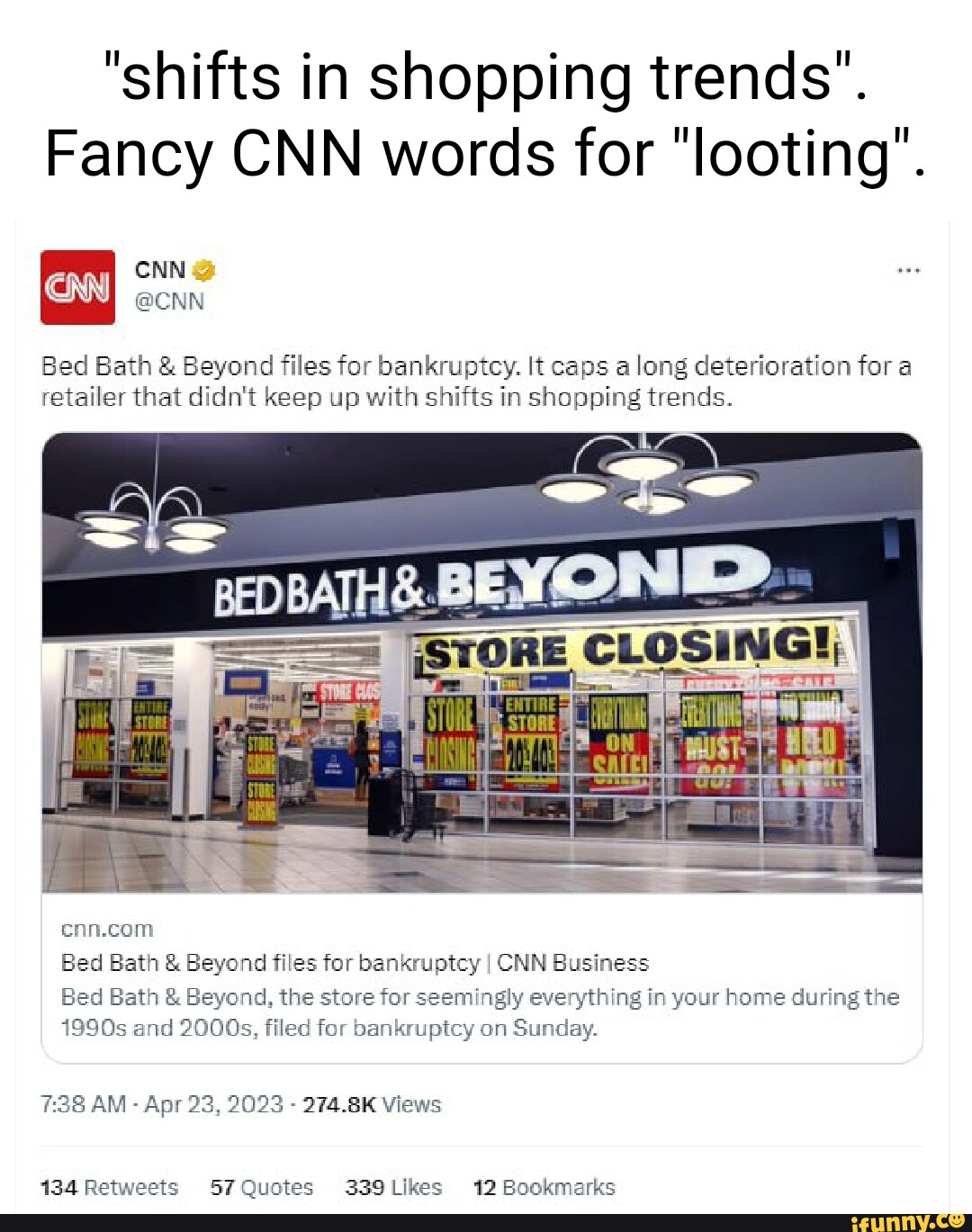 "shifts in shopping trends". Fancy CNN words for "looting'. CNN & CNN
