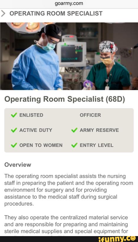Operating Room Specialist Operating Room Specialist Bbd V