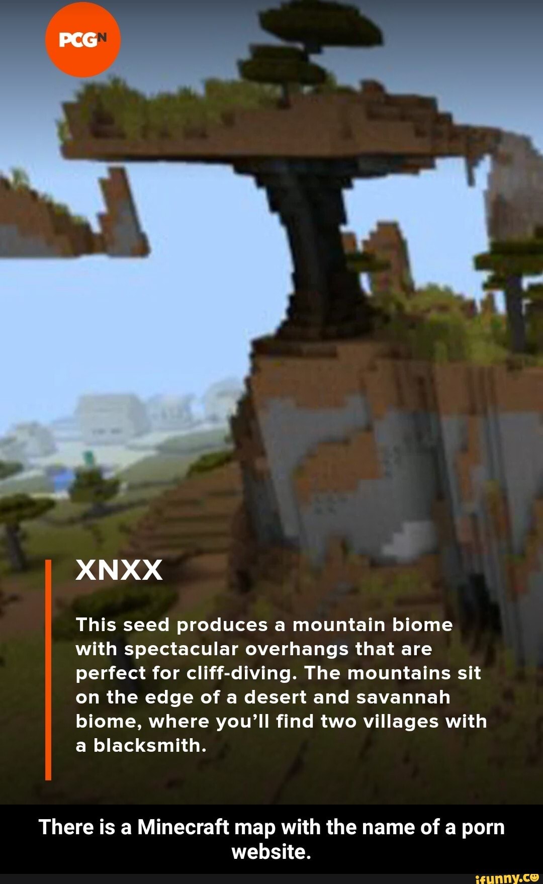 1080px x 1758px - XNXX This seed produces a mountain biome with spectacular overhangs that  are perfect for cliff-diving.