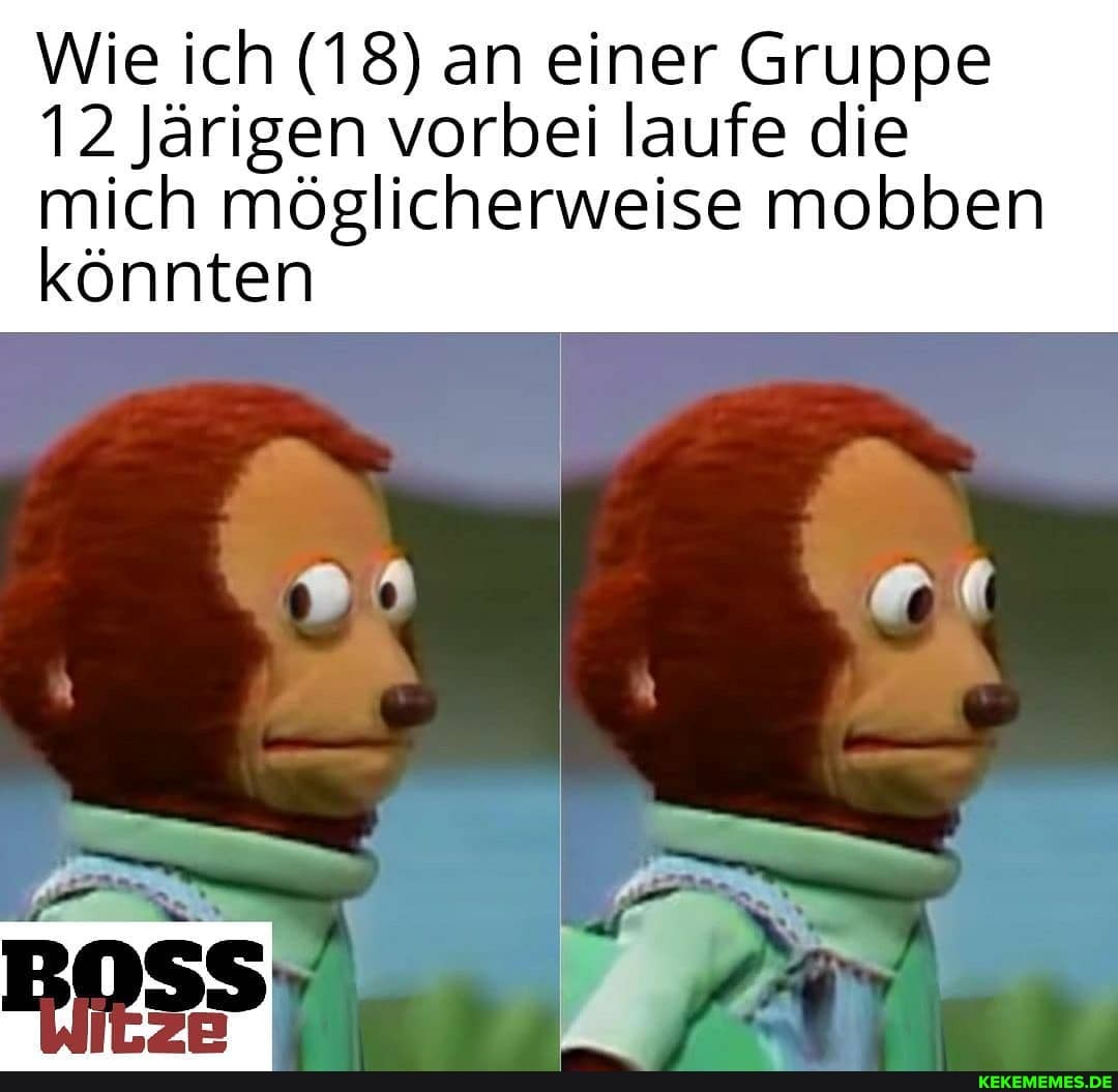 Wie ich (18) an einer Gruppe
12 Jarigen vorbei laufe die
mich möglicherweise mobben könnten
