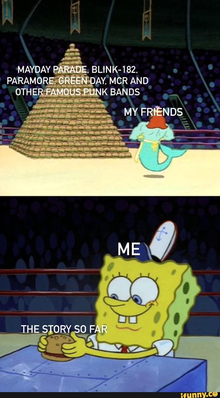 MAYDAY PARADE, BLINK-182.
PARAMORE. GREEN DAY. MGR AND OTHER FAMOUS PUNK BANDS
MY FRIENDS
ME
THE STORY SO FAR