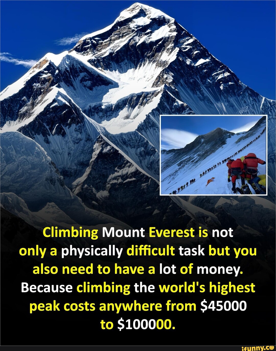 Climbing Mount Everest is not only a physically difficult task but you ...