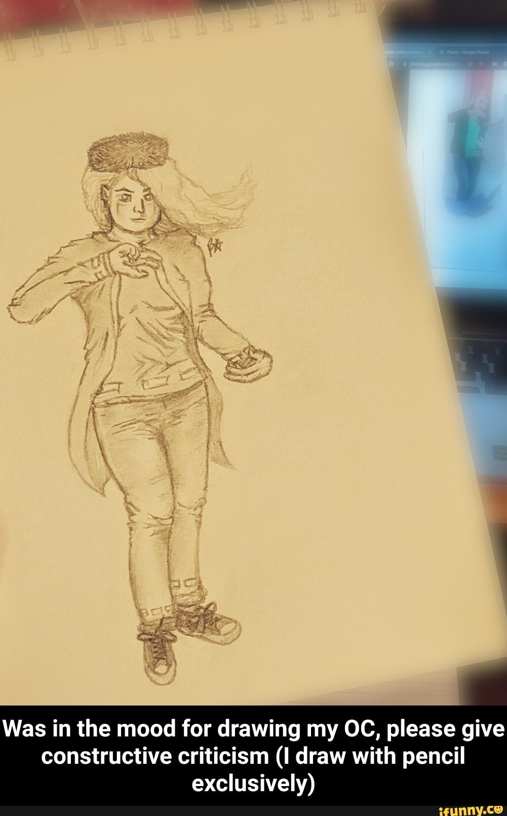 Was in the mood for drawing my OC, please give constructive criticism ...