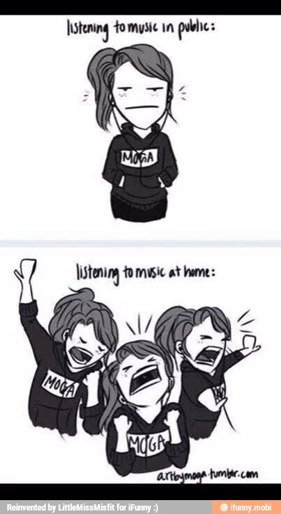 Istening tomysic in
public: