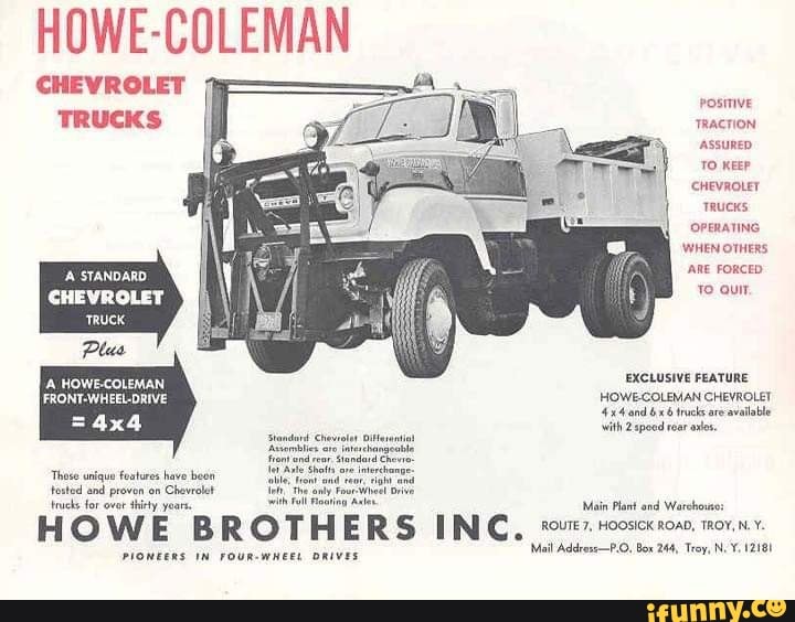 HOWECOLEMAN CHEVROLET TRUCKS STANDARD CHEVROLET TRUCK HOWECOLEMAN