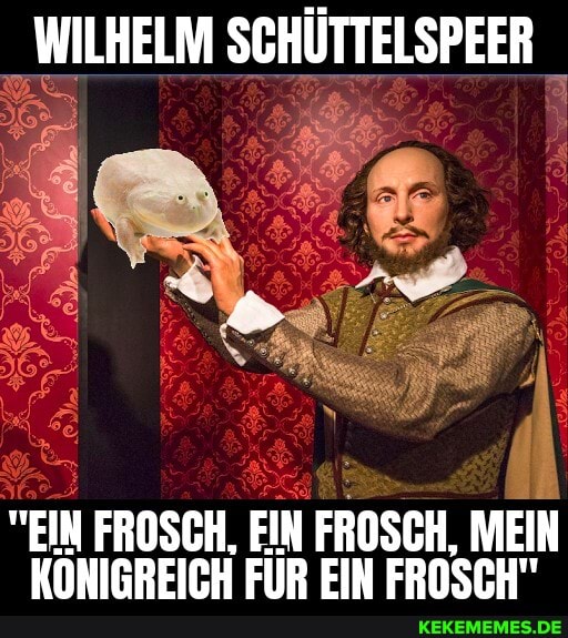 WILHELM SCHÜTTELSPEER
"EIN FROSCH, EIN EIIR FROSCH, MEIN EÄNICREICH EIIR EIN ERNSCH'