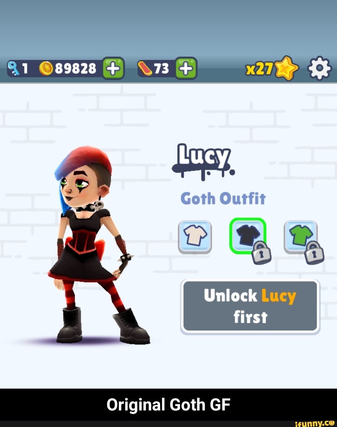 Unlock Lucy first
Original Goth GF - Original Goth GF