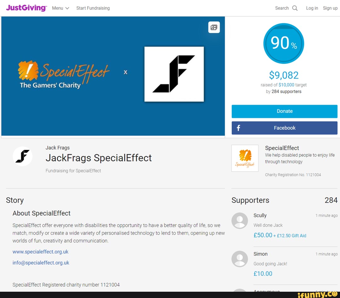 JustGiving Menu Start Fundraising Search Q Login Signup 9 082 The 