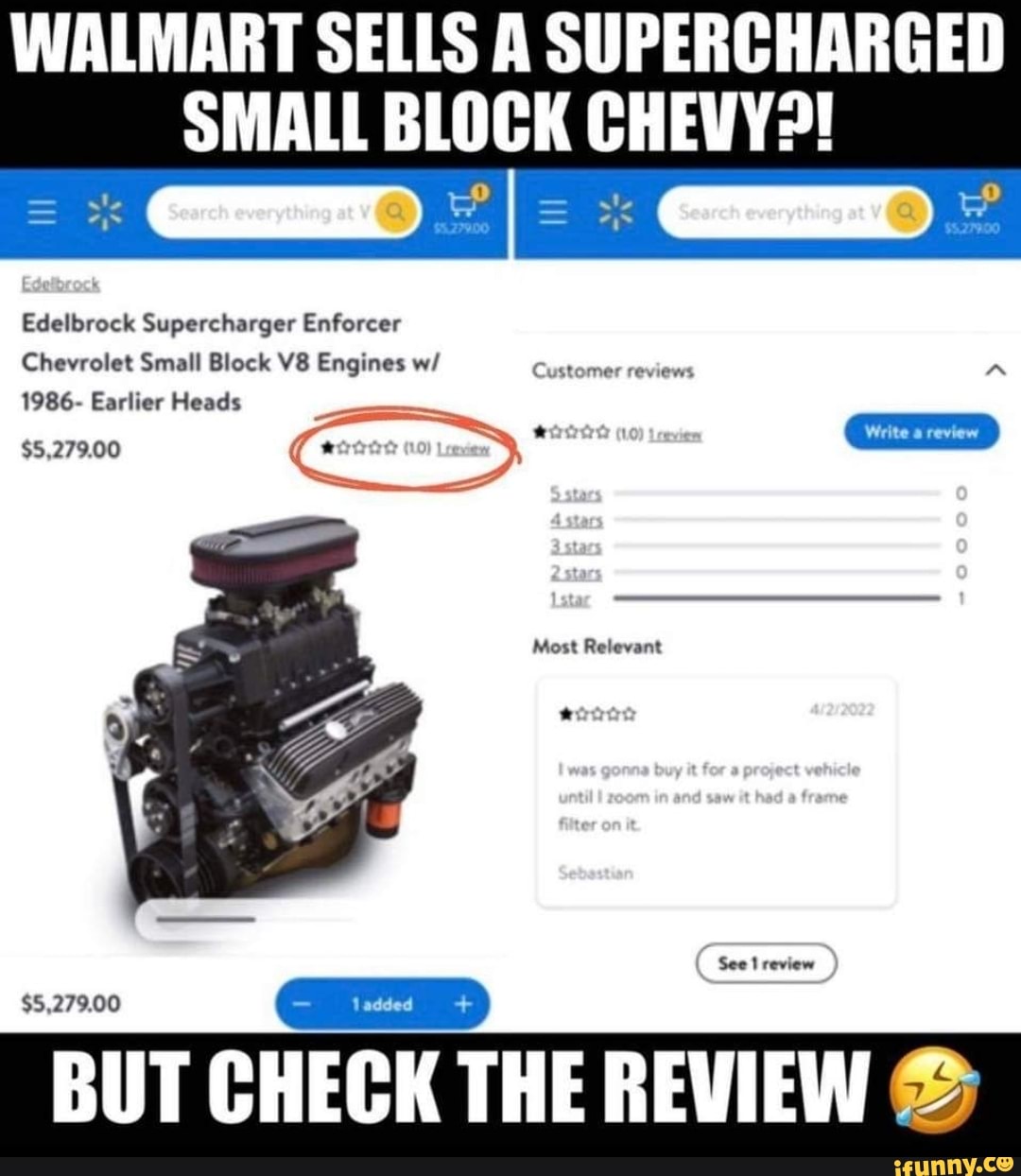 WALMART SELLS A SUPERCHARGED SMALL BLOCK CHEVY>! Edelbrock Supercharger