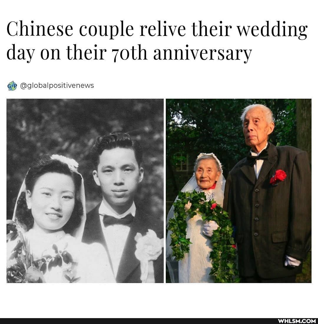 Chinese couple relive their wedding day on their 7oth anniversary
@globalpositivenews