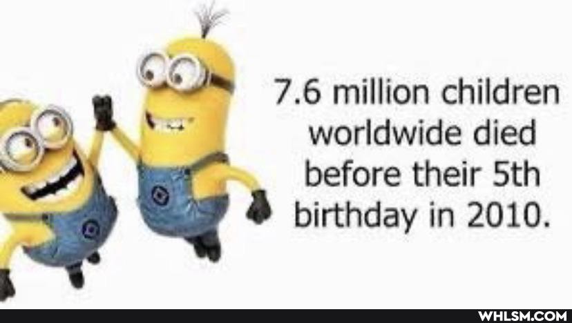 7.6 million children worldwide died before their Sth birthday in 2010.