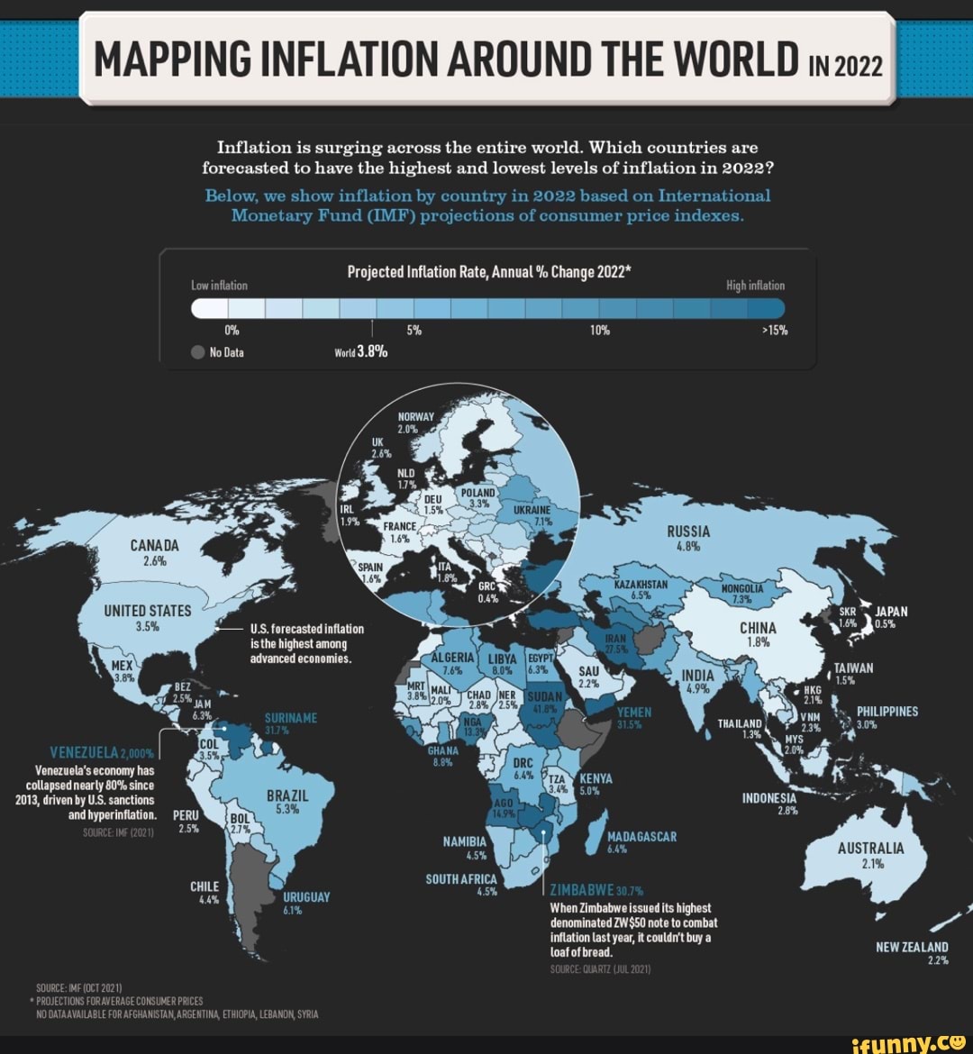 MAPPING INFLATION AROUND THE WORLD ww 2022 Inflation is surging across