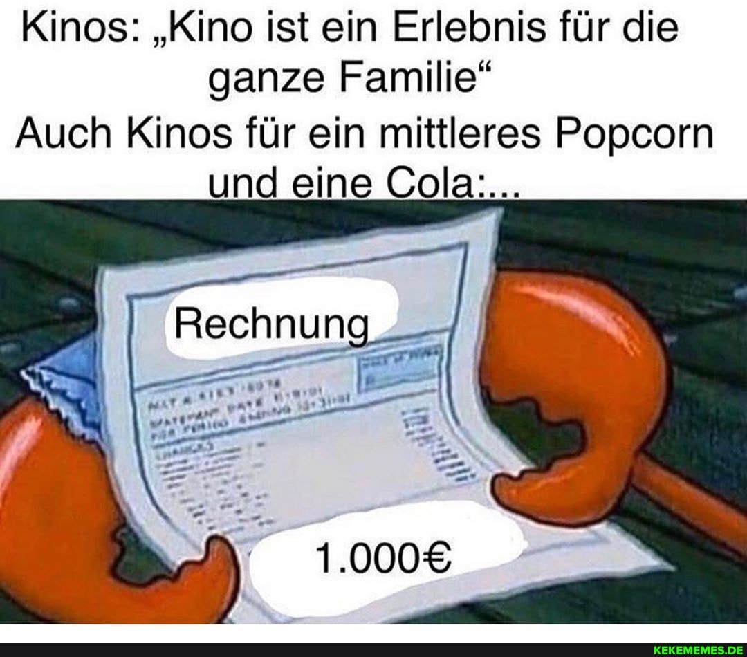 Kinos: "Kino ist ein Erlebnis für die ganze Familie"
Auch Kinos für ein mittleres Popcorn und eine Gola:...