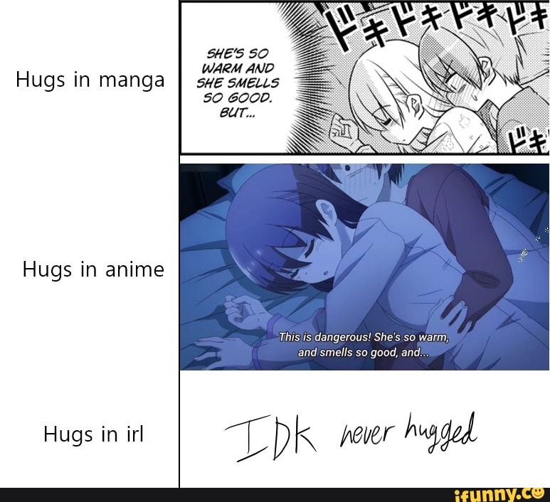 Hugs in manga Hugs in anime This is dangerous! She's so warm, 'and