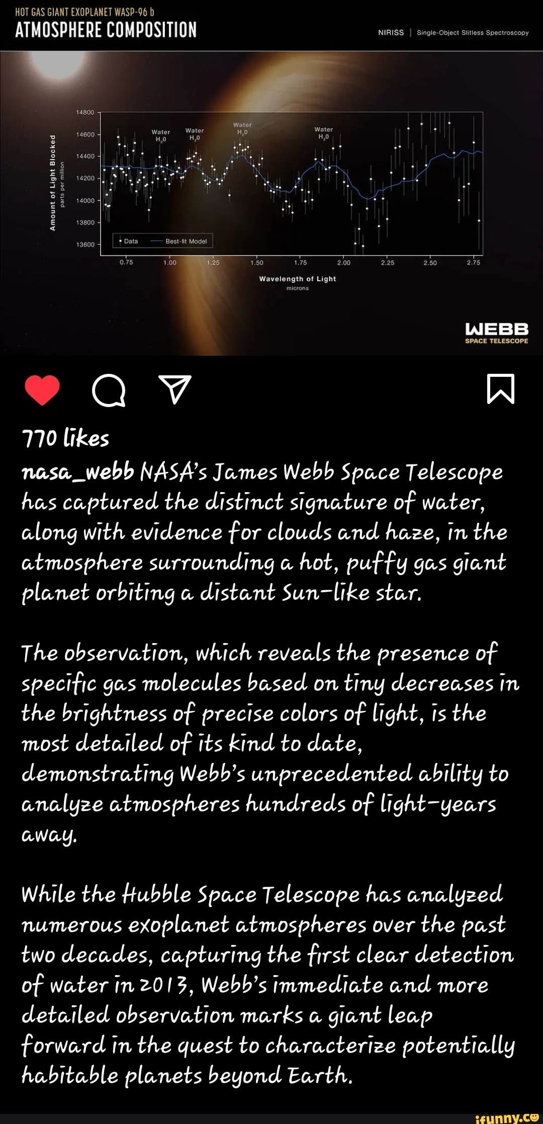 HOT GAS GIANT EXOPLANET WASP B ATMOSPHERE COMPOSITION Water Water Water ...