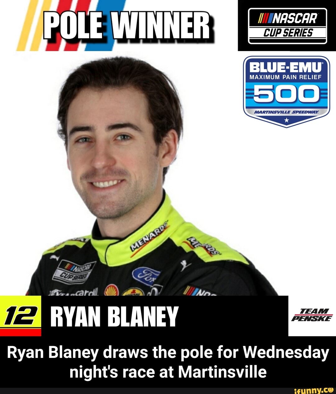 Cup Series Blue-emu Maximum Pain Relief 2 Ryan Blaney Ryan Blaney Draws 