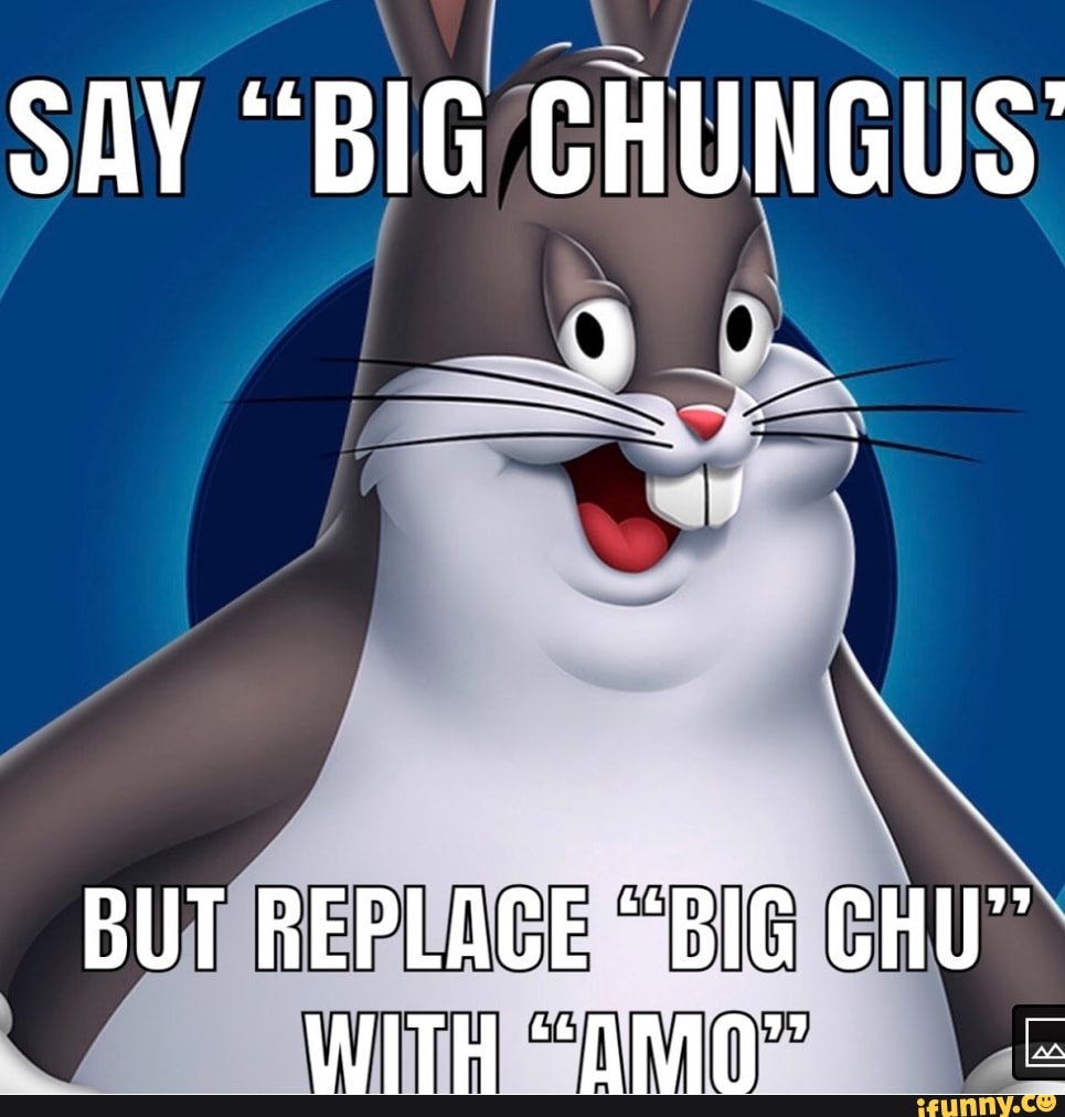 SAY "BIG CHUNGUS'
BUT REPLACE "BIG cHU"
WITH "ONNQ"'