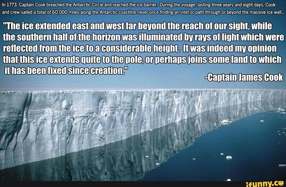 In 1773 Captain Cook breached the Antarctic Circle and reached the ice ...