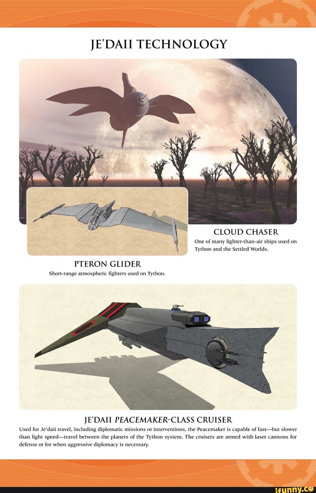 Tython and the Settled Worlds. JE'DAII PEACEMAKER-CLASS CRUISER Used ...
