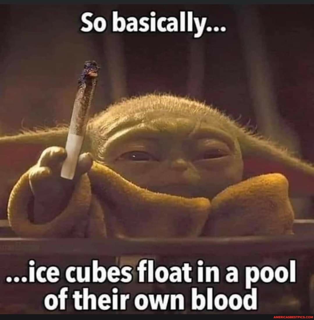So basically...
...ice cubes float in a pool of their own blood