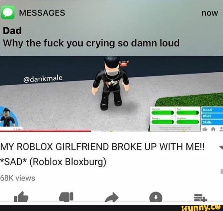 Why The Fuck You Crying So Damn Loud My Roblox Girlfriend Broke Up