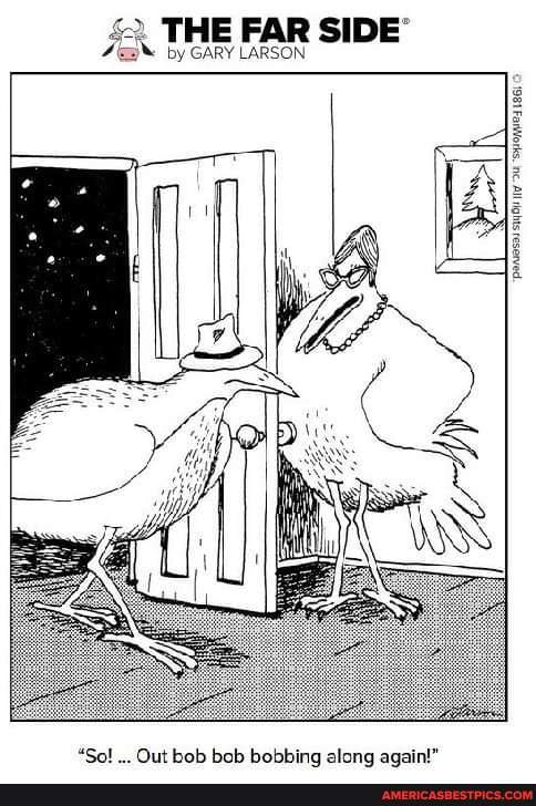 THE FAR SIDE By GARY LARSON "So! Out Bob Bob Bobbing Along Again ...