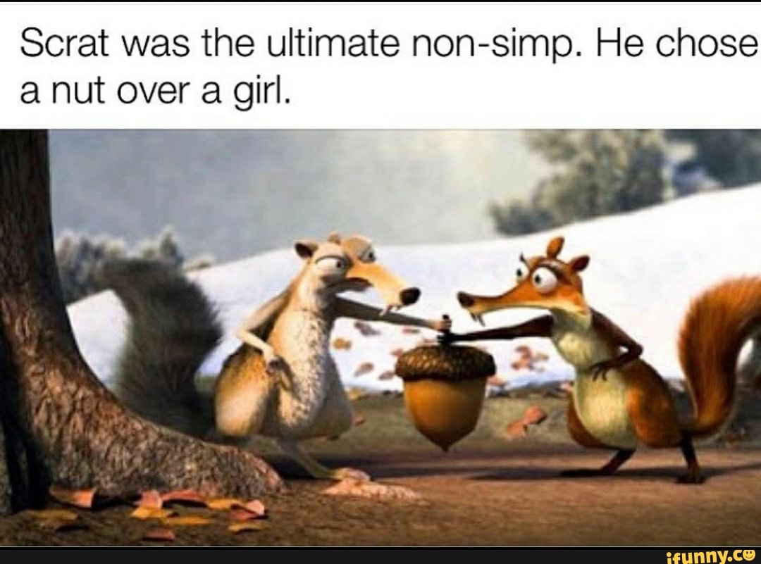 Scrat was the ultimate non-simp. He chose
a nut over a girl.