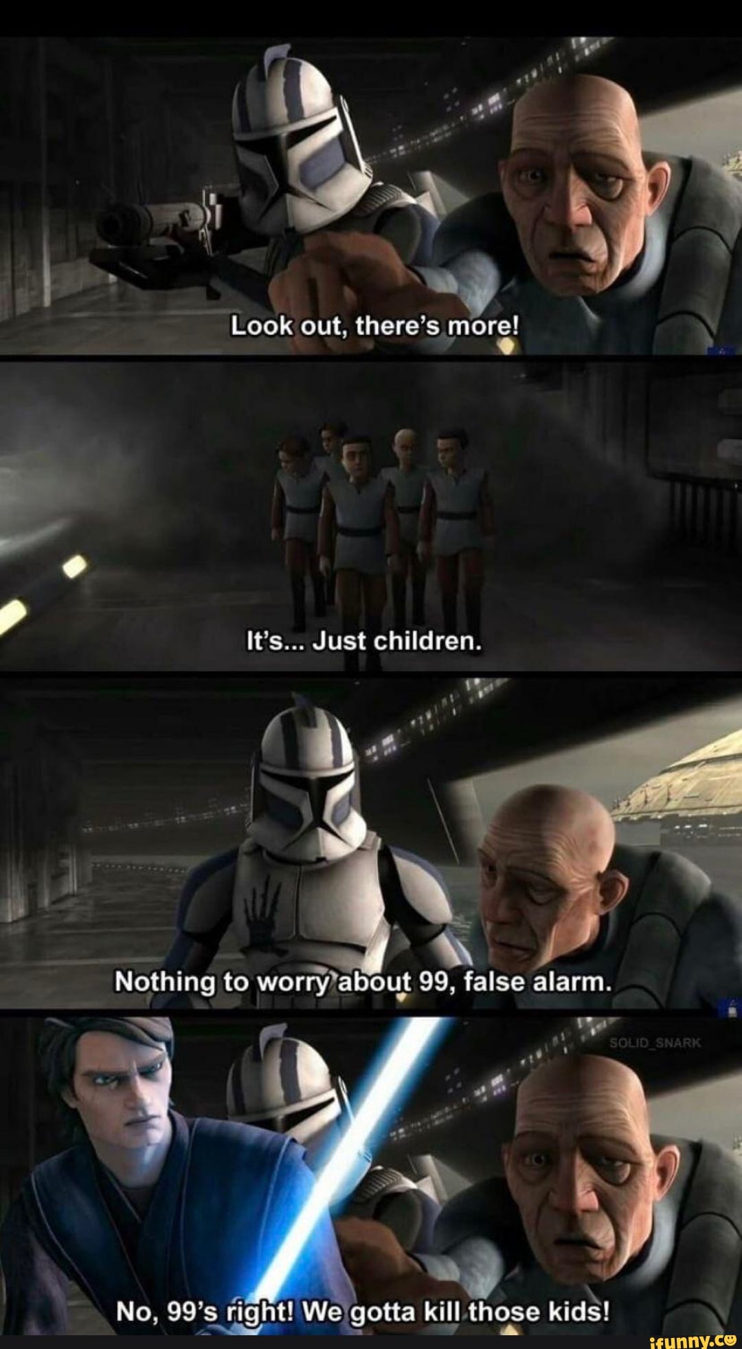 Look out, there's m ne e!
It's... Just children.