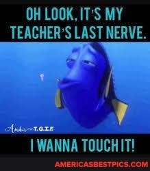 OH LOOK, IT'S MY TEACHER'S LAST NERVE.
WANNA TOUCH IT!