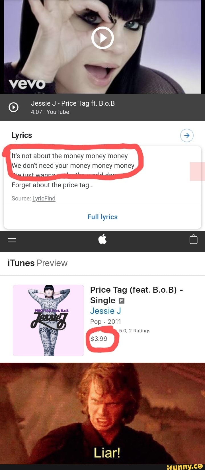 © Jessie J Price Tag ft. B.o.B Lyrics It's not about the money money