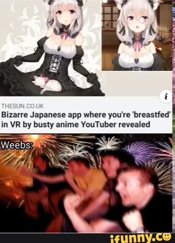 Ikke nok opfindelse Walter Cunningham Bizarre Japanese app where you're 'breastfed' in VR by busty anime YouTuber  revealed - iFunny
